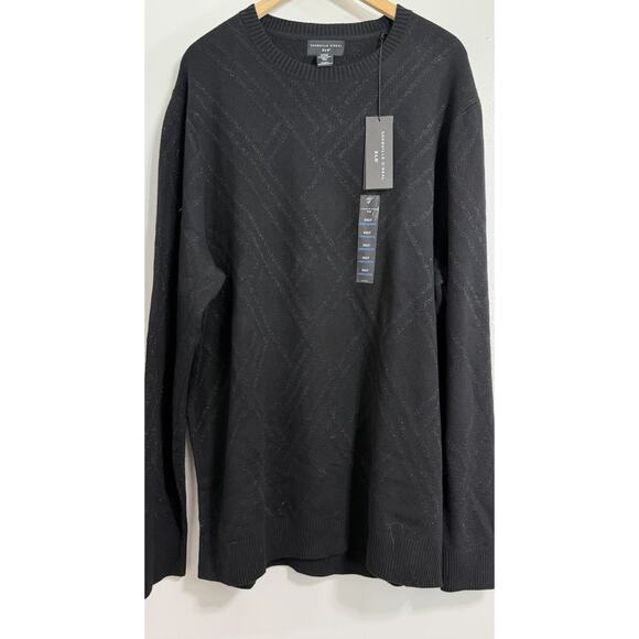 NEW Men’s Shaquille O’Neal Crew Neck Sweater Black With Silver Gray 3XLT NWT $80 - Picture 1 of 2